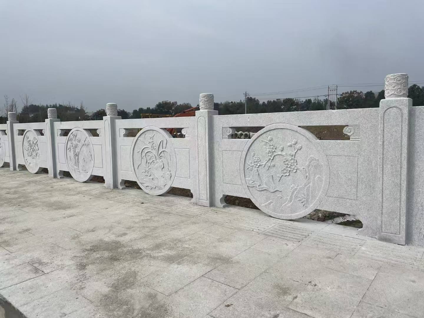 郑州芝麻白河道栏杆 石材栏杆